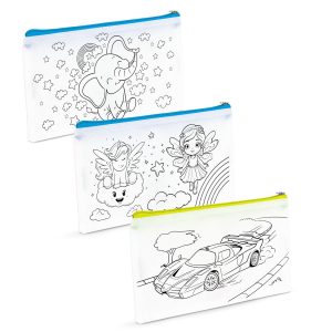 Színezhető tolltartó - 4 filccel - 21 x 12 cm - 3 féle 57319A