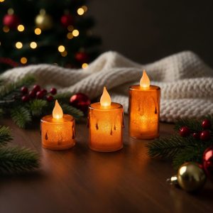 LED-es gyertya szett - melegfehér - műanyag - 3 db / szett 58260B