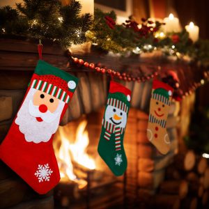 Karácsonyi csizma - 42 x 24,5 cm - textil - 3 féle 58668B