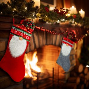 Karácsonyi csizma - 45 cm - textil - 2 féle 58669A