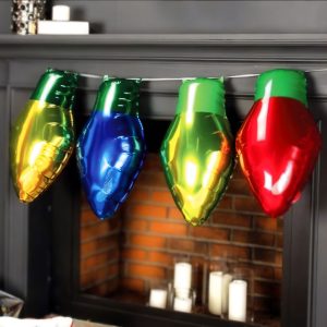 Karácsonyi dekoráció - lufi - klasszikus izzó - 26 x 43 cm - 4 db / csomag     59715