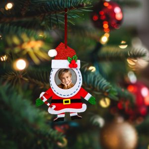 Karácsonyi fénykép dekoráció - filc - csengettyűvel - akasztható - 13 x 17 cm - 3 féle 59730