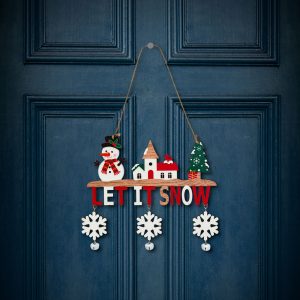 Karácsonyi dekoráció - akasztható - fa - csengettyűvel - 23 x 20 cm - 2 féle 59742