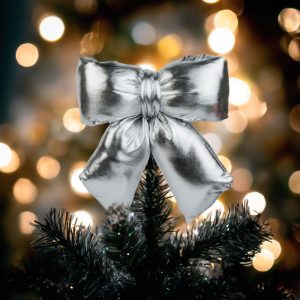 Masni dekoráció - csillogó ezüst - 21 x 19 cm 59745B