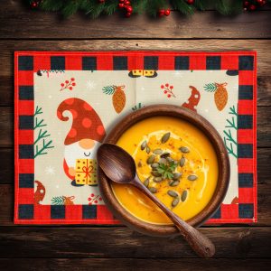 Karácsonyi tányéralátét - manó - 46 x 32 cm 59749B