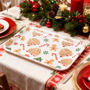 Karácsonyi tálca - műanyag - 36 x 26 cm 59750