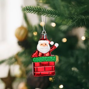 Karácsonyi dekoráció - Mikulás - akasztható - műanyag - 7,5 x 5 cm 59754