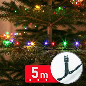 Fényfüzér - 5 m - színes - 100 LED - 220-240V - 6W - zöld kábel 59766