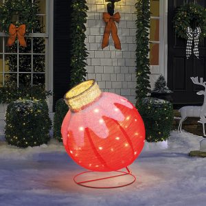 Világító dekoráció - gömbdísz - 60 LED - 60 x 83 cm - piros - 100-200V AC 59772C