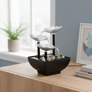 Műanyag beltéri szökőkút - virágok - 15 x 15 x 20 cm DA01215