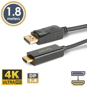 DisplayPort - HDMI kábel - 1.4 - 4K - 1,8 m    Delight 20334
