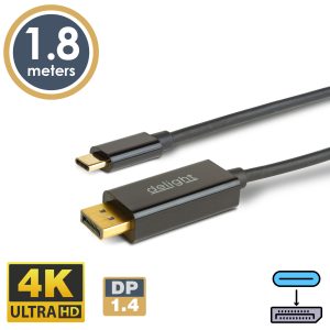 Type-C - DisplayPort kábel - 1.4 - 4K - 1,8 m    Delight 20335B