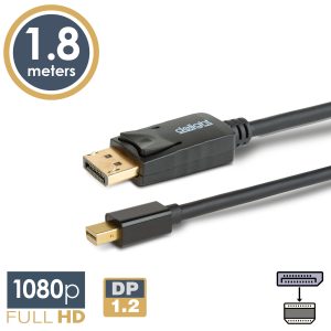 DisplayPort - Mini Displayport kábel - 1.2 - 1080P - 1,8 m    Delight 20336A