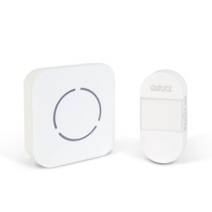 Digitális elem- és vezeték nélküli csengő - Kinetic - fehér - kék LED    Delight 55331WH