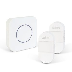 Digitális elem- és vezeték nélküli csengő - Kinetic - 2 kültéri - fehér - kék LED    Delight 55332WH-2
