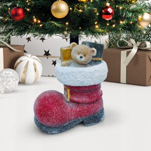 Karácsonyfatalp - csizma - műkő - 35,5 x 22,4 x 45,5 cm 58594