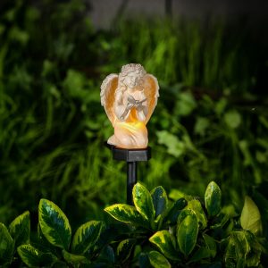 Szolár angyalka - pillangó - 1 melegfehér LED - műgyanta - 42 x 11 x 6,5 cm    Garden of Eden 13002B