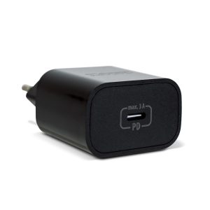 Adapter - Type-C - gyorstöltő, PD20W - fekete Delight 55040BK