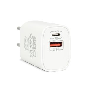 Hálózati Adapter USB + Type-C PD20W gyorstöltéssel - fehér Delight 55041WH
