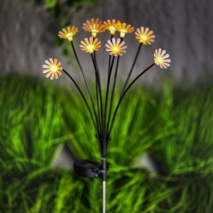 Leszúrható szolár lámpa - kamilla - 10 melegfehér LED - 80 cm    Garden of Eden 11272