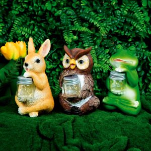 Szolár állatfigurák - 3 féle - 10 melegfehér LED - 15 cm    Garden of Eden 11430A