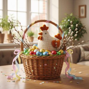 Textil dekoráció - tyúkanyó - 18 cm     11568