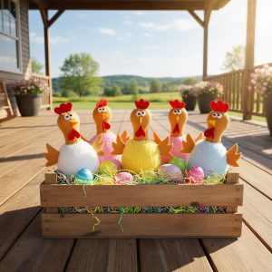 Textil dekoráció - csirke - 23 cm - 5 féle     11583