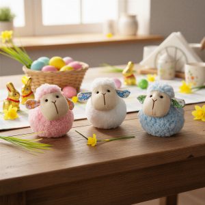 Textil dekoráció - bárány - 9 cm - 3 féle     11584