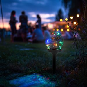 Leszúrható szolár lámpa - gömb alakú - színes - 10 x 10 x 26,5 (+12,5) cm    Garden of Eden 11709