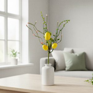 Húsvéti tojásfa ág - sárga - 28 x 16 cm     57926B