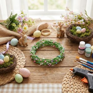 Húsvéti színes koszorú - 65 cm - 4 db / csomag     57947