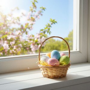 Húsvéti dekoráció - tojások papírfűvel - pasztellszín - 4 x 6 cm - 6 db / csomag     57952