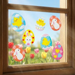 Húsvéti ablak matrica - csillámos tojás - 43 x 30 cm     57958A