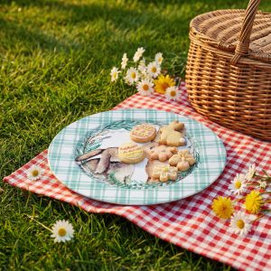 Húsvéti tálca - fém - nyuszis - 33 cm     57969A