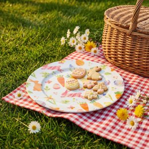 Húsvéti tálca - fém - répás - 33 cm     57969B