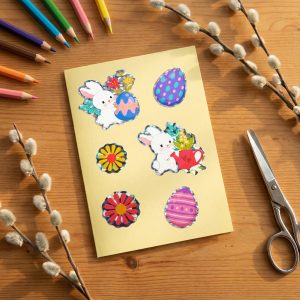 Húsvéti dekormatrica - többféle - 20,7 x 13,9 cm     57978