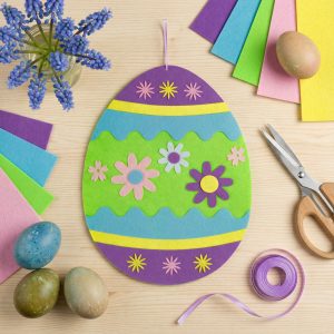 Húsvéti filc függődísz - tojás - 38 cm x 28 cm - 3 féle     57980