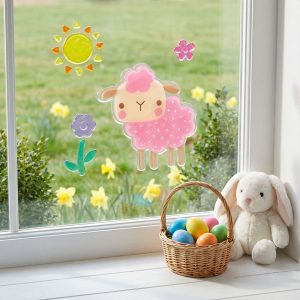 Húsvéti dekoráció - zselés ablakdekor - 19 x 19 cm - többféle     57986