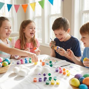 Húsvéti dekoráció - húsvéti habtojás festő szett - 6 cm - 6 db tojás     57995