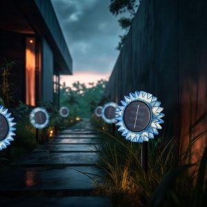 Szolár napraforgó - kék - leszúrható / felakasztható - 13 x 6,5 x 35 cm    Garden of Eden 11761C