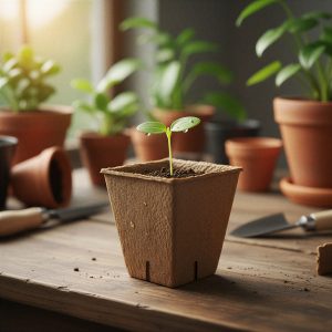 Palántanevelő cserép - 6 x 6 cm - négyzet, papír - 12 db / csomag     11987