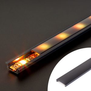 LED aluminium profil takaró búra - fekete - 1000 mm (41011A1-hez)    Phenom 41011M1-BK