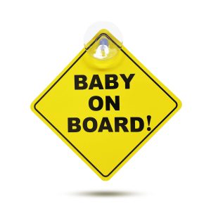 Tapadókorongos "Baby on Board" tábla - 12,7 x 12,7 cm    MNC 54938