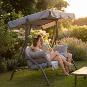 Kerti hintaágy - 170 x 110 x 153 cm - szürke    Garden of Eden 11492B