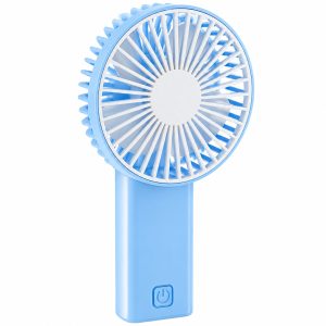 Kézi ventilátor - összehajtható - 2 x AA - 16 x 8,3 x 4,3 cm - kék/fehér 51106