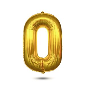 0-ás születésnapi szám fólia lufi - arany - 40" 58084-00