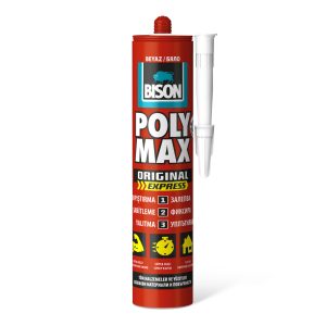BISON Poly Max expressz fehér tömítő, SM polymer ragasztó, 425g    Bison B14260