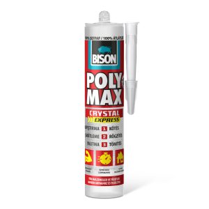 BISON Poly Max kristálytiszta tömítő, SM polymer ragasztó, 300g    Bison B25015