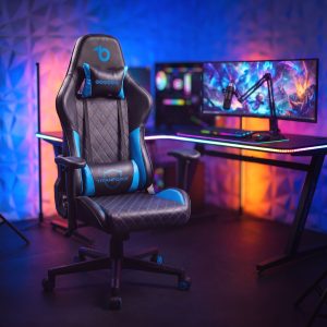 TItanForce gamer szék párnával - fekete/kék - 122 x 65 x 53 cm BeMaDa BMD1124BL