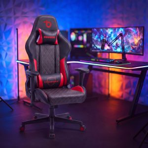 TItanForce gamer szék párnával - fekete/piros - 122 x 65 x 53 cm BeMaDa BMD1124RD